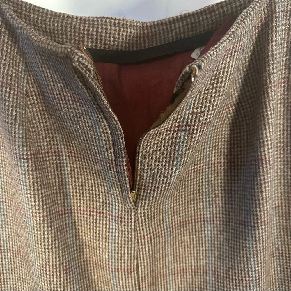 Vintage Brown Wool Tweed Pencil Skirt